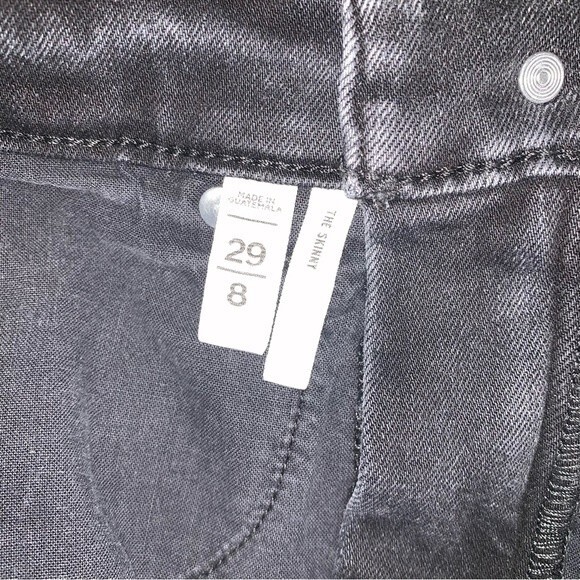 LOFT Ann Taylor Black Jeans Women’s 29 8 High Waist Stone Wash Skinny Dark Denim - Picture 6 of 8